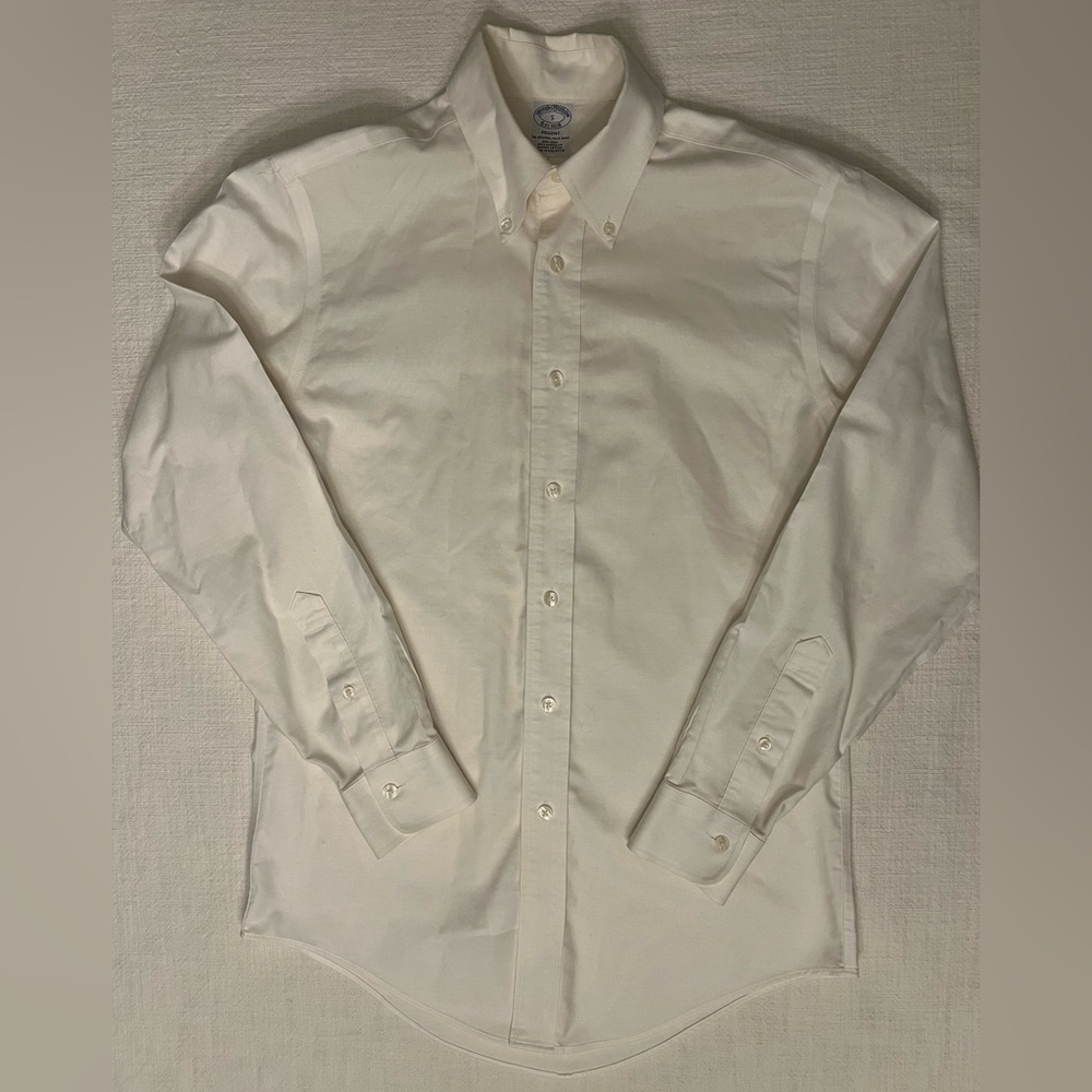 Brooks Brothers Regent 100% SUPIMA COTTON Men's Ivory Dress Shirt